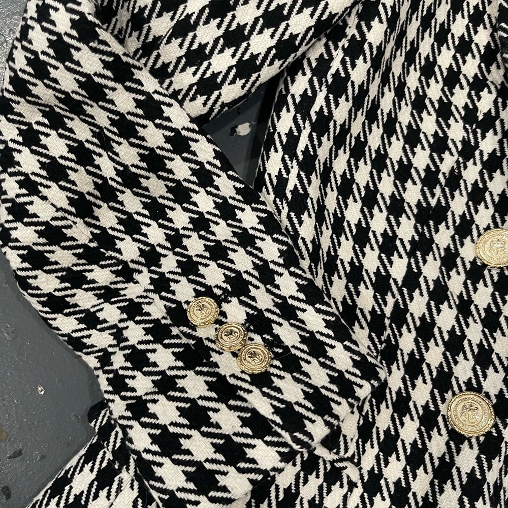 Zara Women's Houndstooth Blazer in Black and White - Picture 5 of 5
